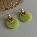 Green Cloud Pattern Acetate Earrings