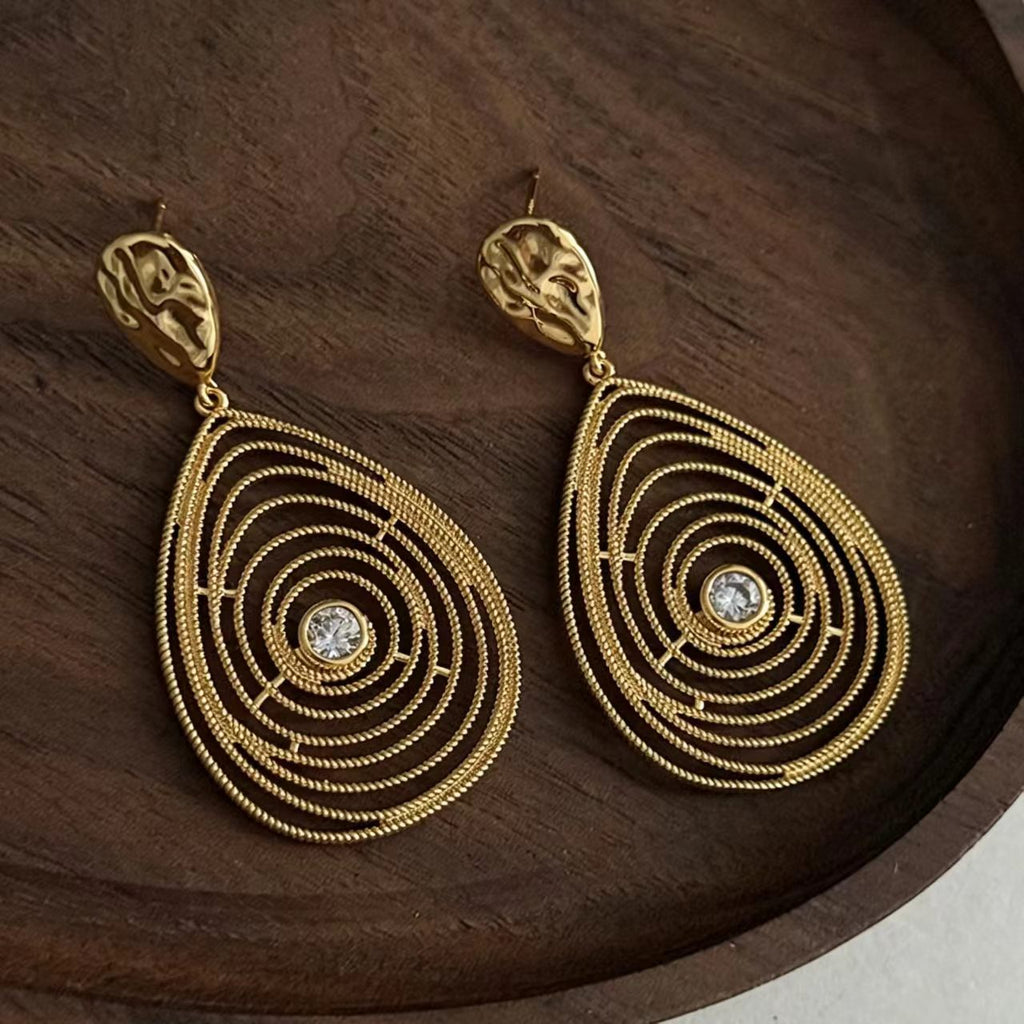 Gold Cubic Zirconia Gold-Plated Earrings
