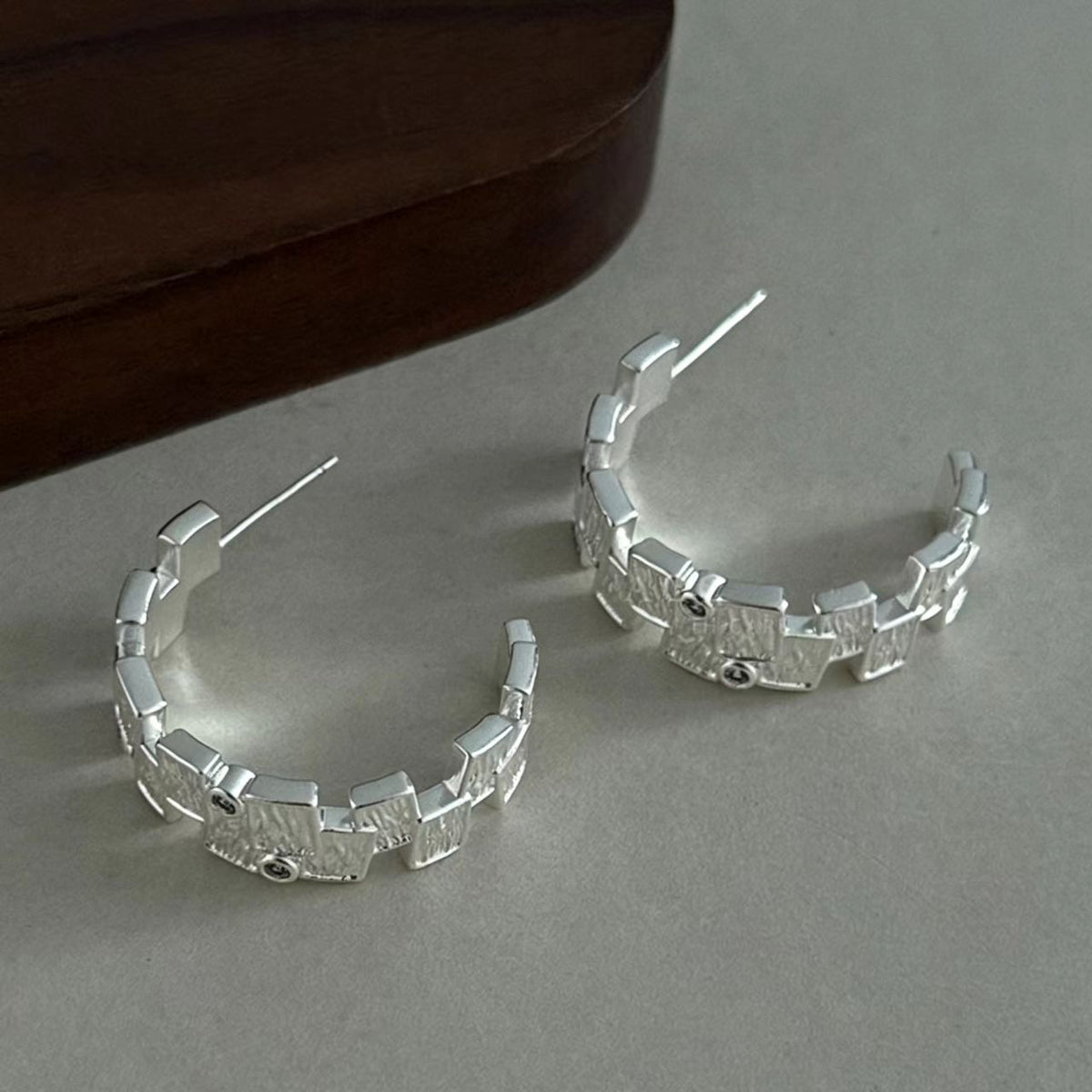 Silver Hoop Large Earrings