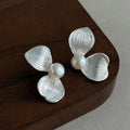 Silver Floral Freshwater Pearl Drop Earrings