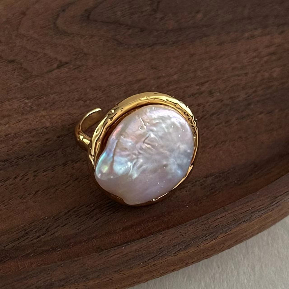 Gold Baroque Pearl Ring