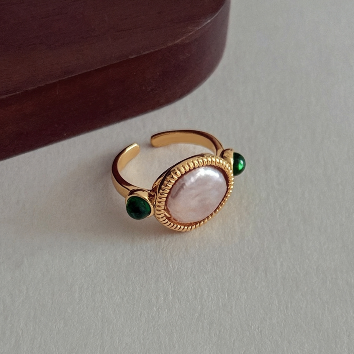 Champagne Gold Baroque Pearl Ring