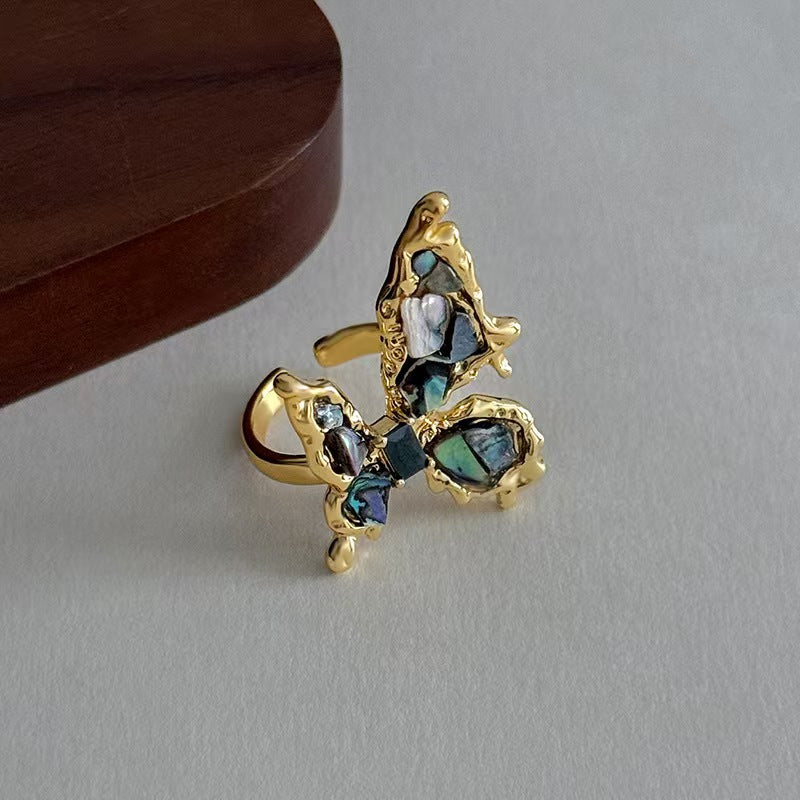 Gold Natural Shell Ring