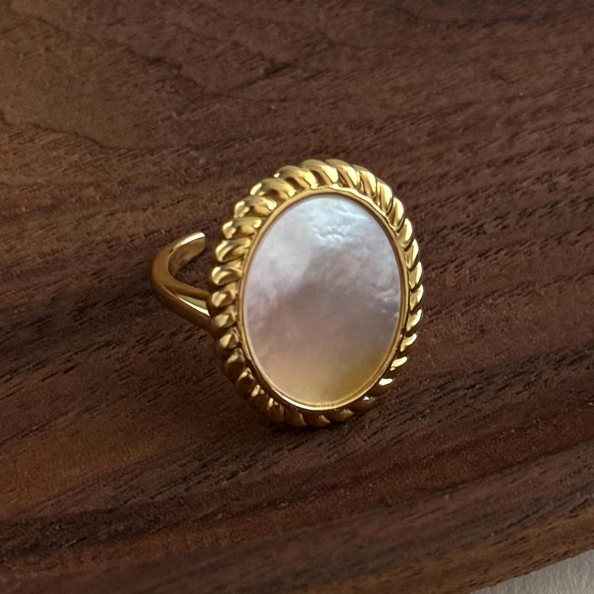 Gold Mother-of-Pearl Ring