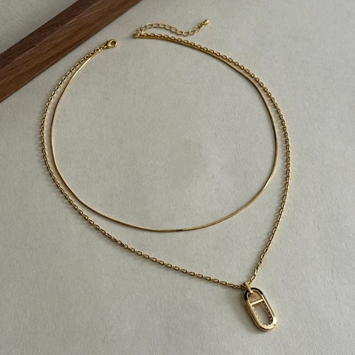 Gold Glass Bead Necklace