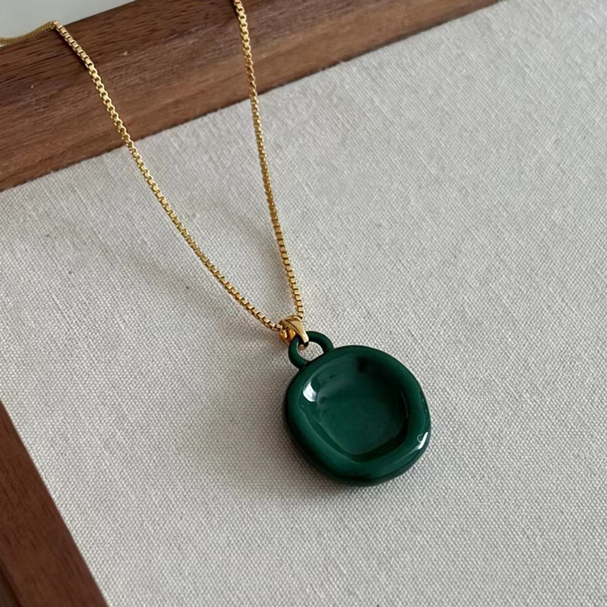 Green Enamel Necklace