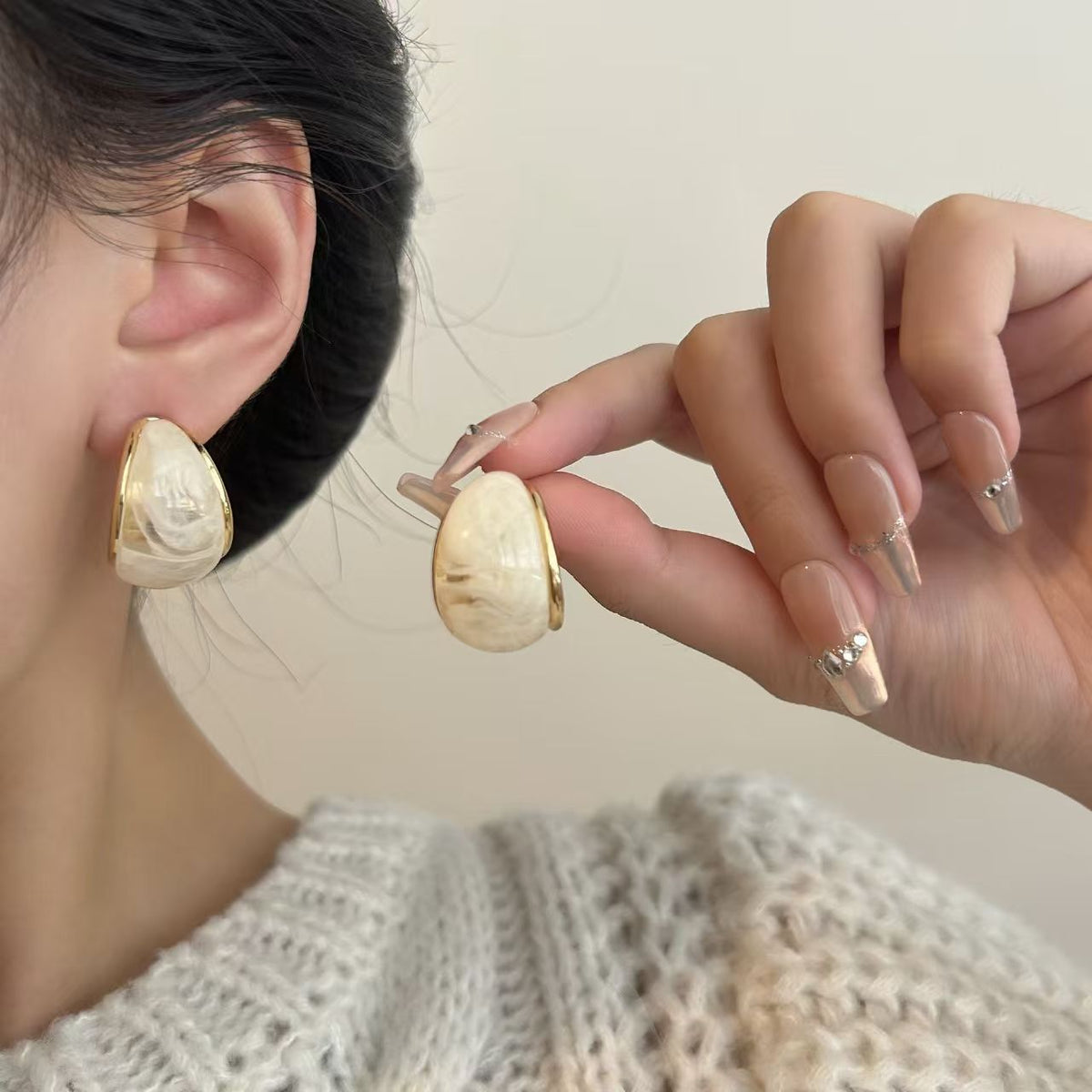 Beige Earrings