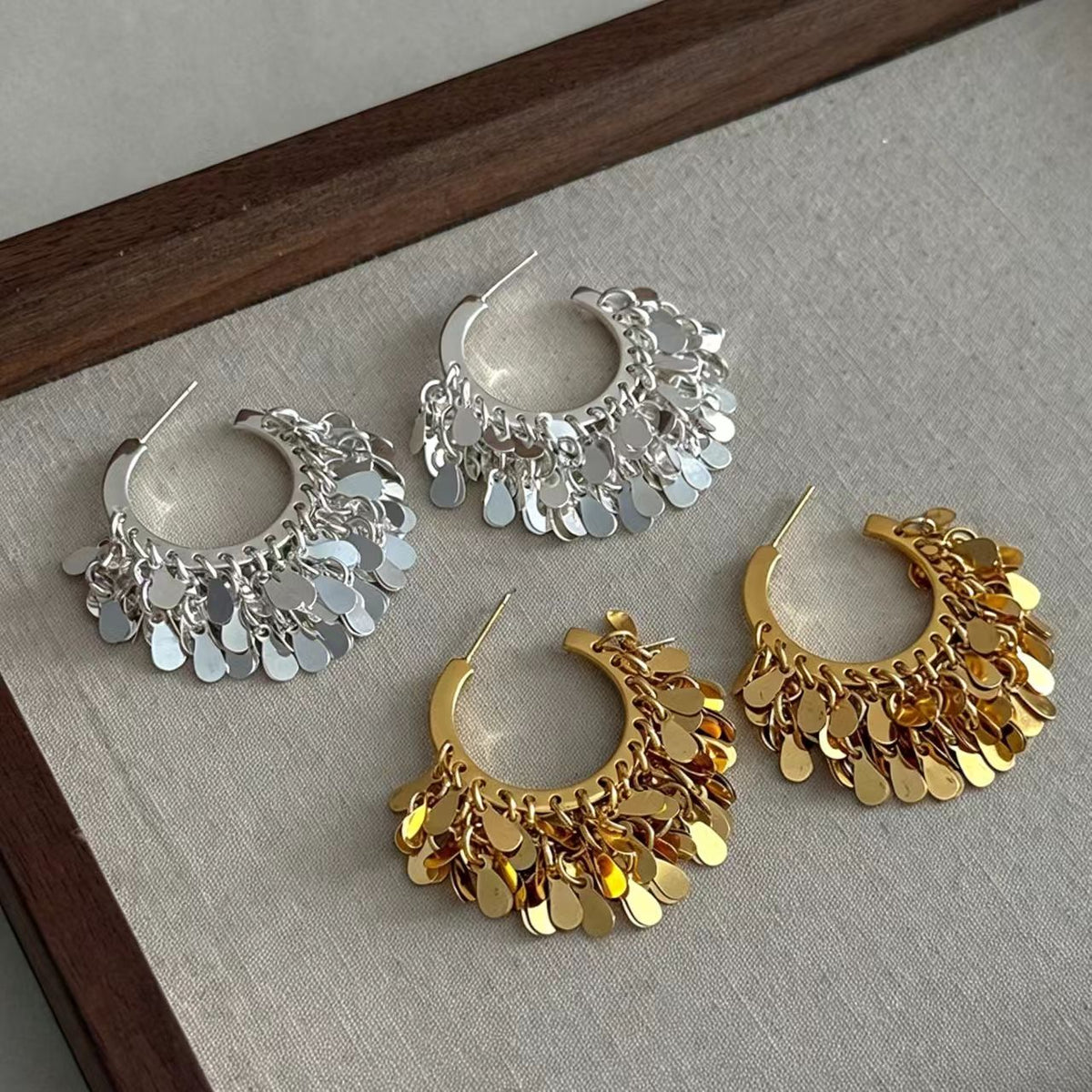Gold-Plated Brass Earrings