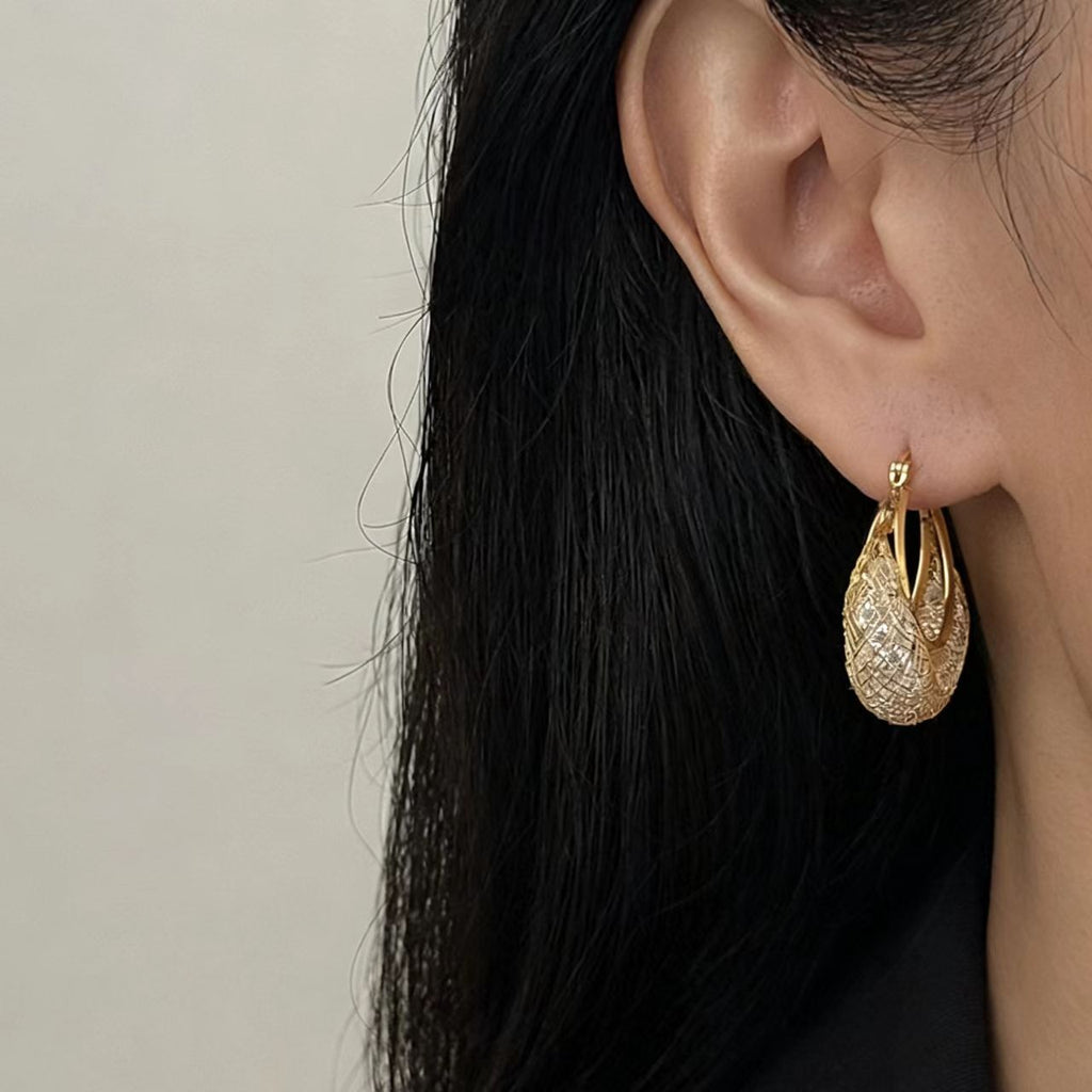 Gold Rhinestone Earrings
