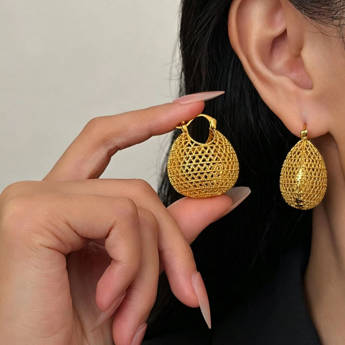 Gold-Plated Brass Earrings