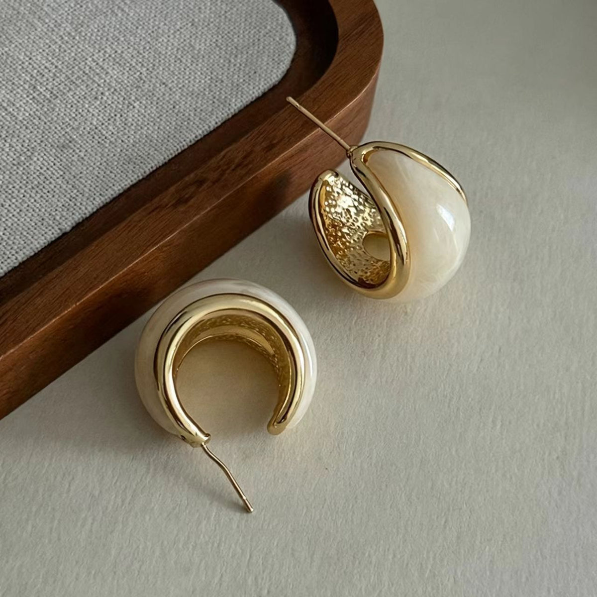 Beige Earrings