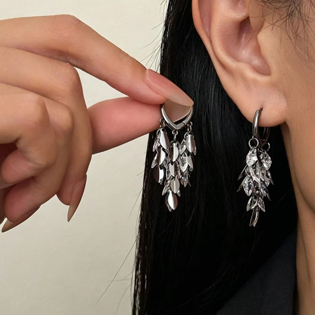Gunmetal Black Cubic Zirconia Statement Earrings