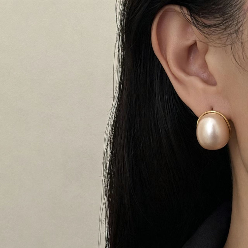 Champagne Gold Resin Gold-Plated Earrings