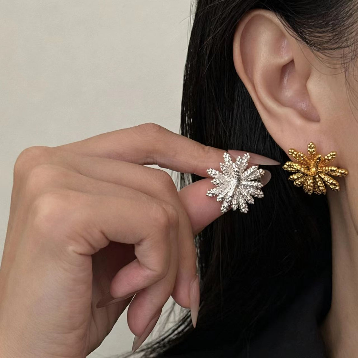 Gold Brass Statement Earrings