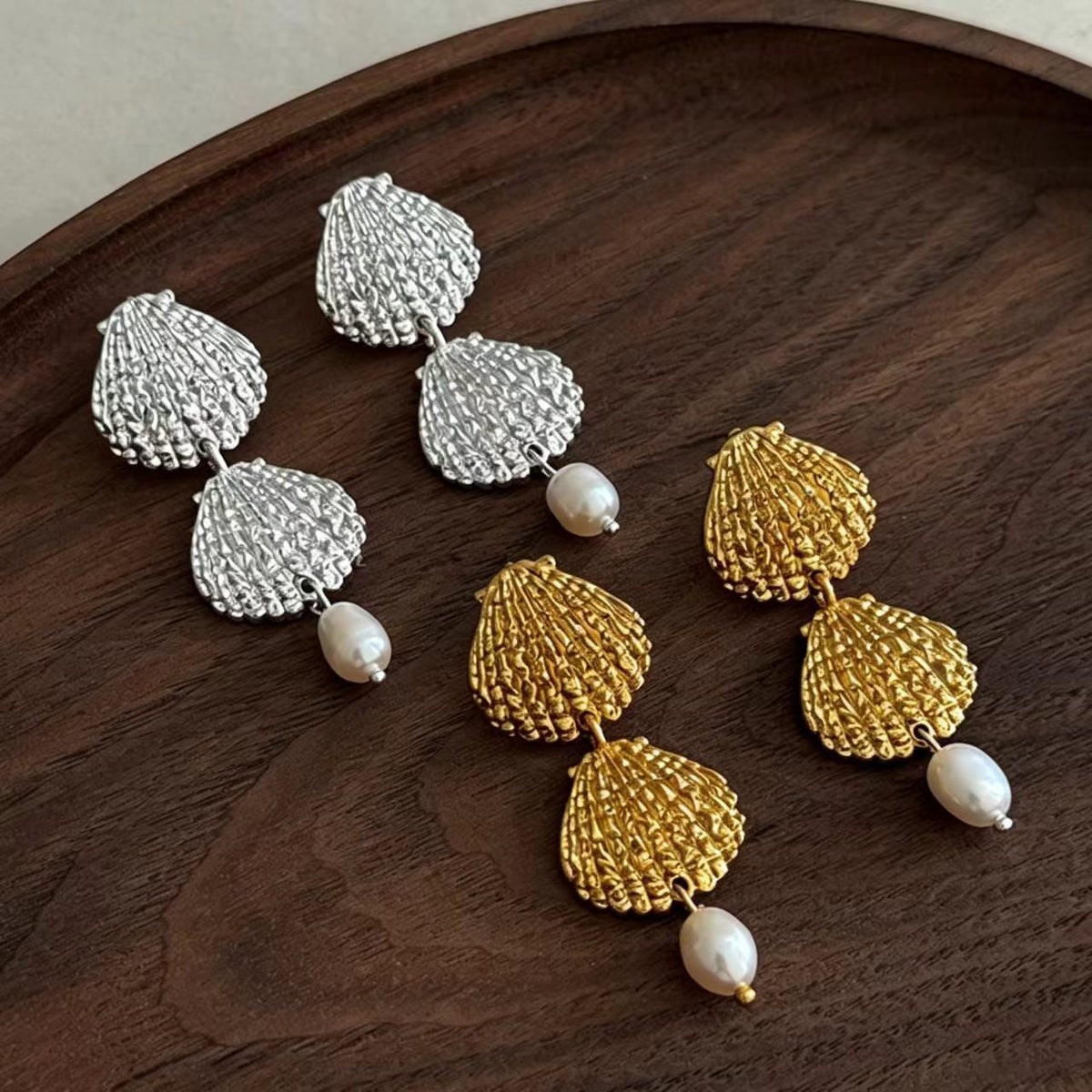 Gold Freshwater Pearl Gold-Plated Earrings