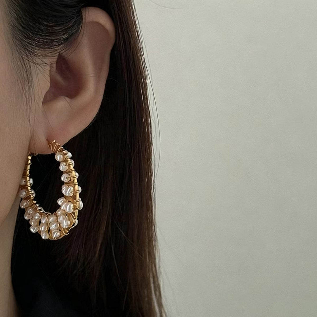 Freshwater Pearl Gold-Plated Earrings