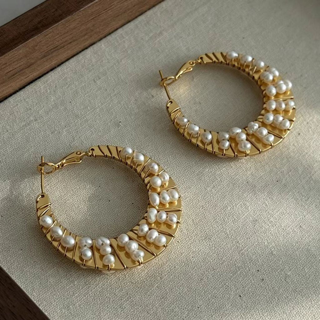 Freshwater Pearl Gold-Plated Earrings