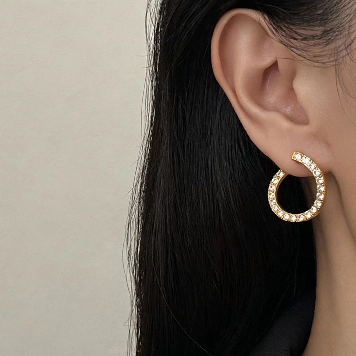 Gold Rhinestone Earrings