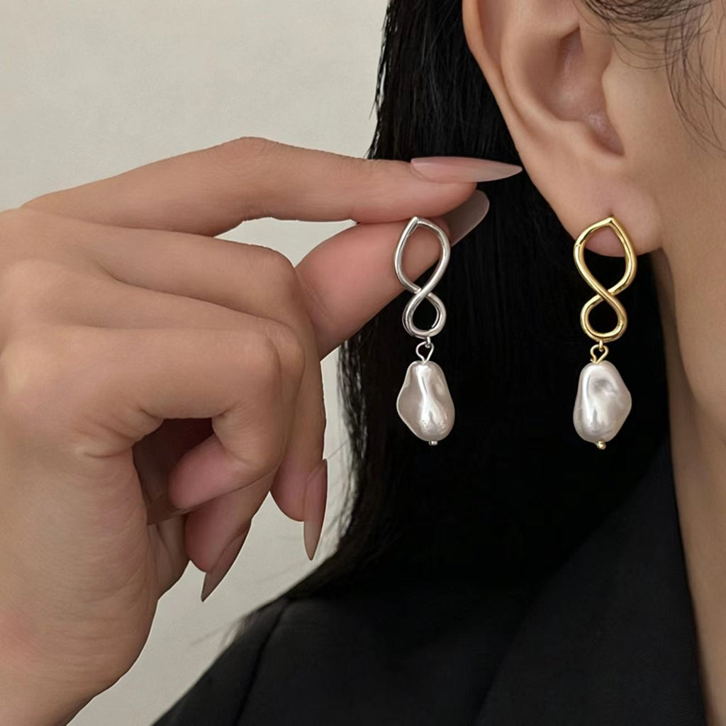 Gold Glass Bead Earrings