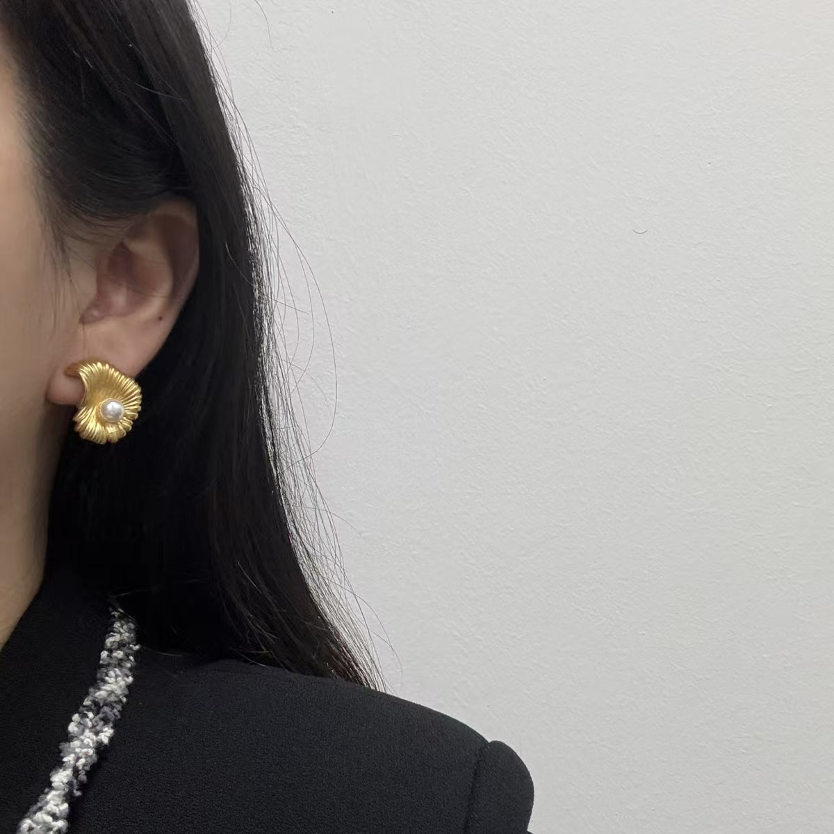 Gold Glass Bead Earrings
